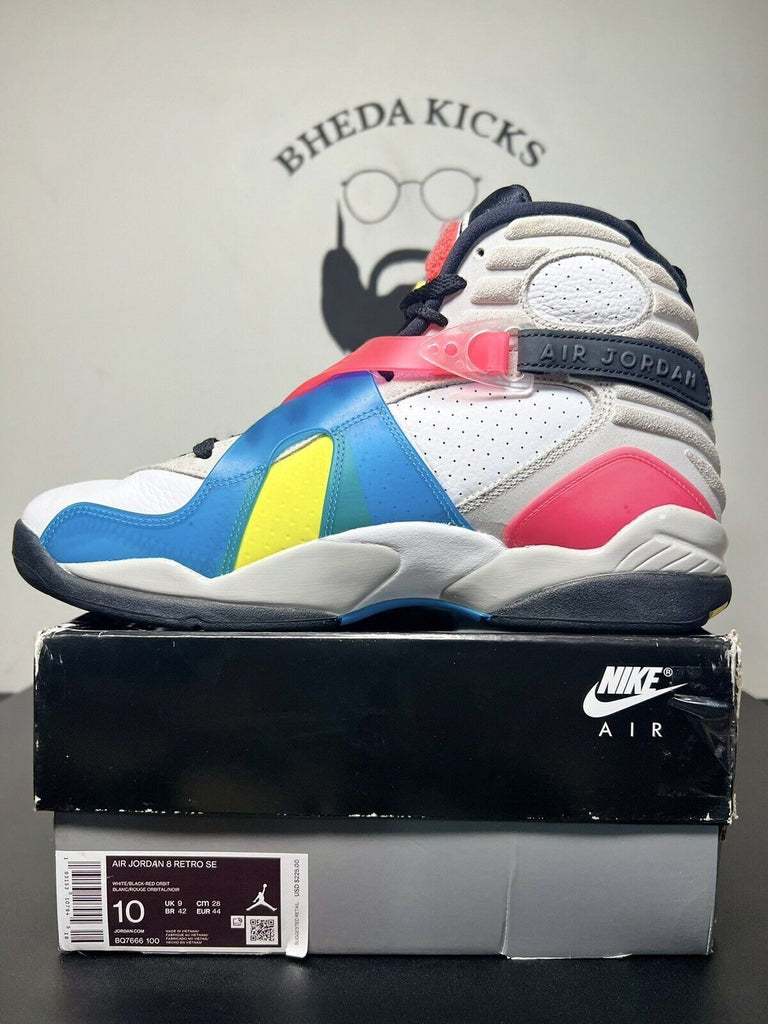 Nike Air Jordan 8 Retro SP SE White Multicolor Shoes BQ7666-100 Men's Size 10 Og