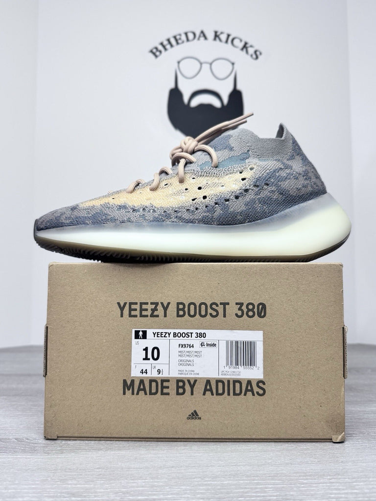 Size 10 - Adidas Originals Yeezy Boost 380 Mist Mens FX9764 Non-Reflective NEW