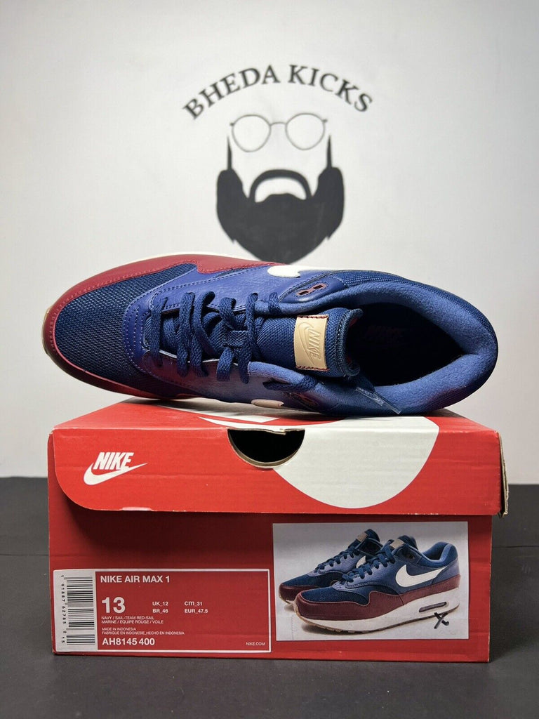 Nike Air Max 1 Navy Team Red Gum Men’s Size 13 (AH8145-400) Preowned Og Rare