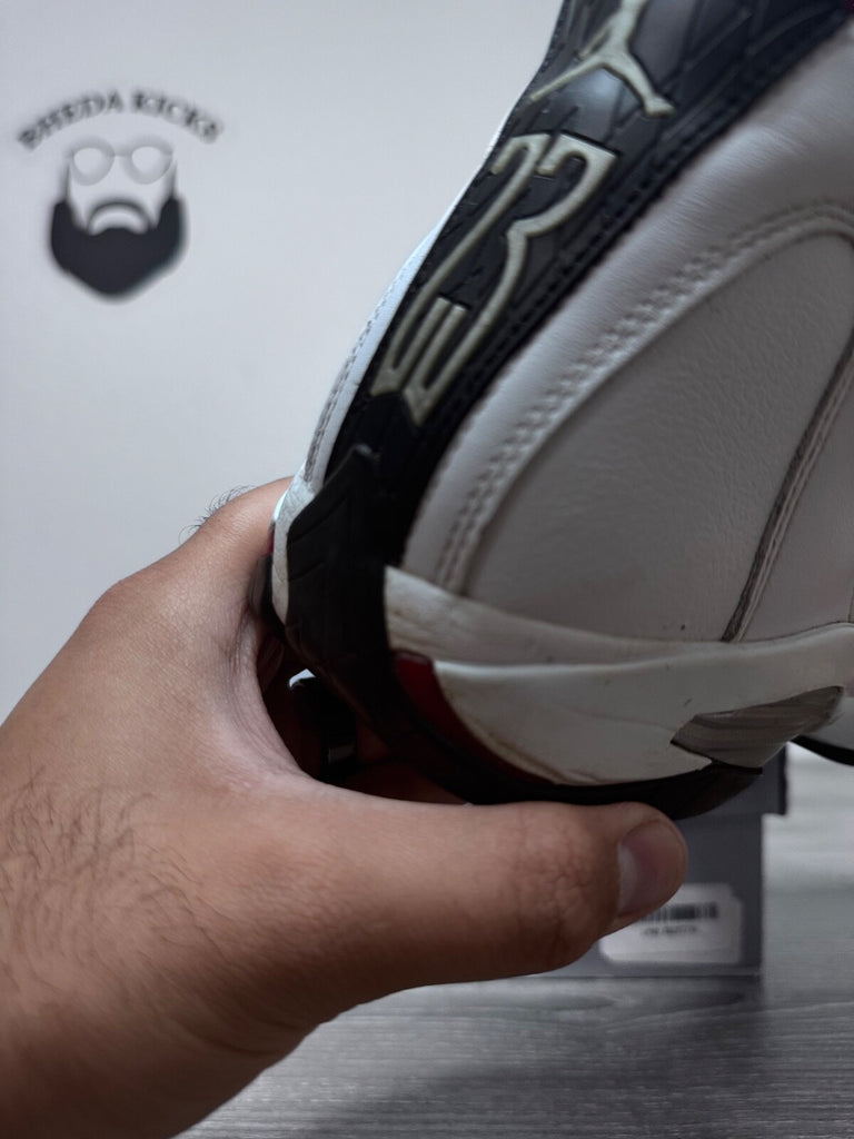 Size 10.5 - Air Jordan 14 Retro 2014 Black Toe 487471-102 Preowned Authentic