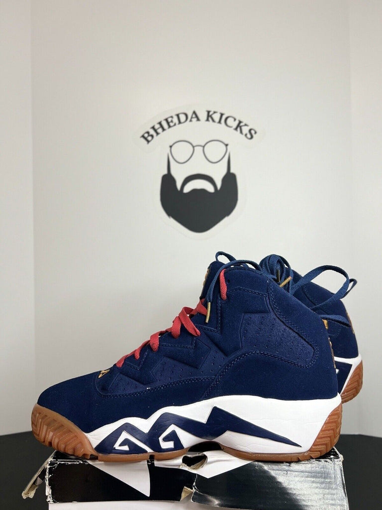 NEW Fila Basketball Shoes Navy Blue Suede Gum Mashburn MB 1VB90141-424 Size 11.5