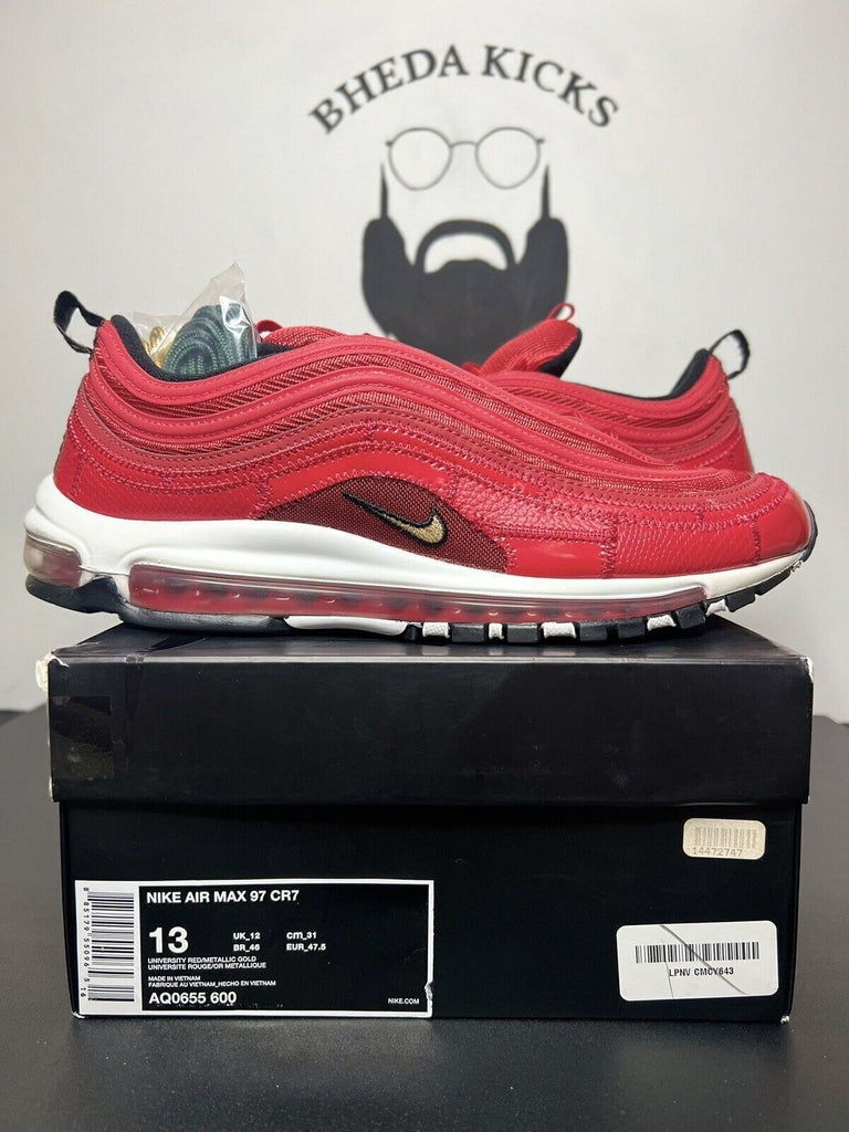 Nike Air Max 97 "PORTUGAL PATCHWORK" 2018 Size 13 AQ0655-600 Ronaldo Preowned