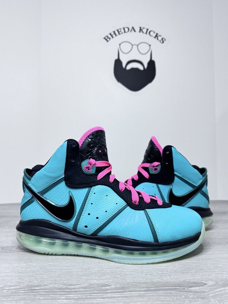 Size 9 - Nike Lebron 8 Retro South Beach 2021 Men’s Blue CZ0328-400 Preowned