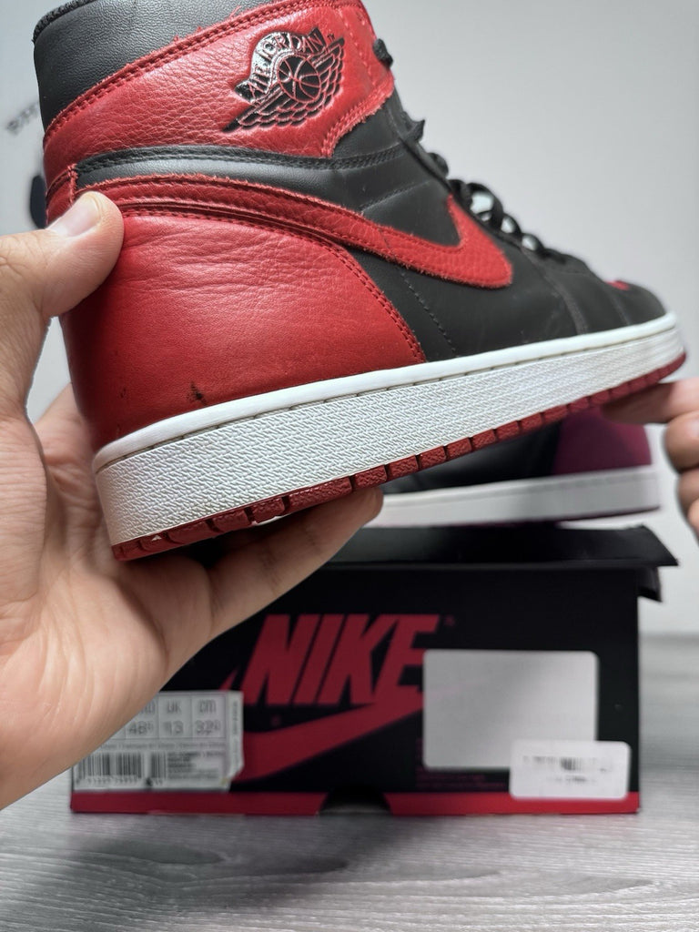 Size 14 - Nike Air Jordan 1 Retro OG High Banned Bred 555088-001 2016 Preowned