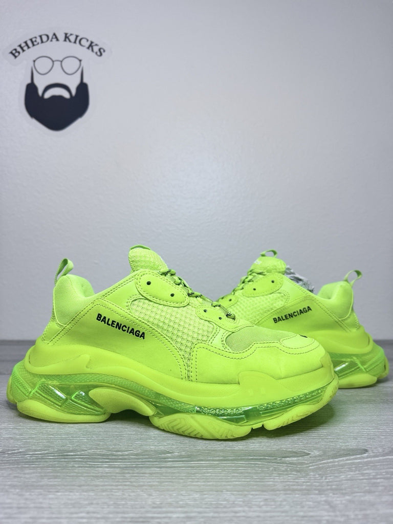 Size 44 EU/11 US - Balenciaga Triple S Men’s Sneakers Neon Green Volt Authentic