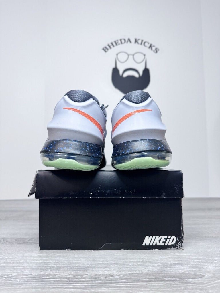 Size 10 - Nike KD VII 7 Nike ID Grey Orange Glow 704380-991 Sneakers NEW DS