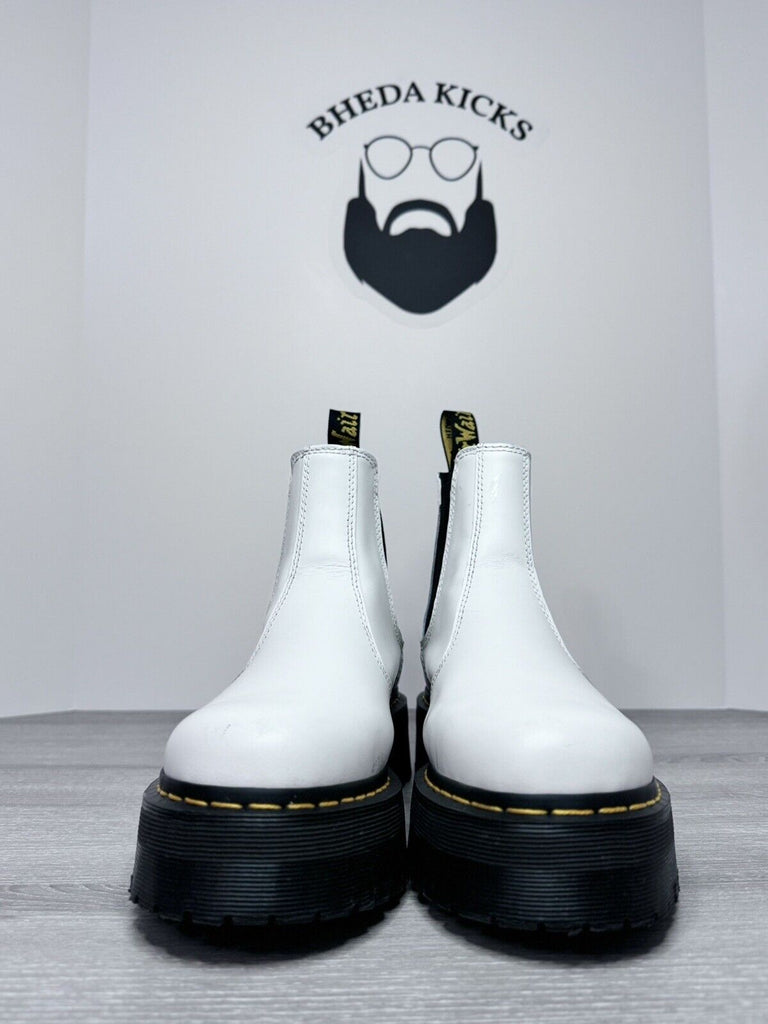 Dr. Martens 2976 QUAD White Smooth Leather Chelsea Boots Men’s Size 9