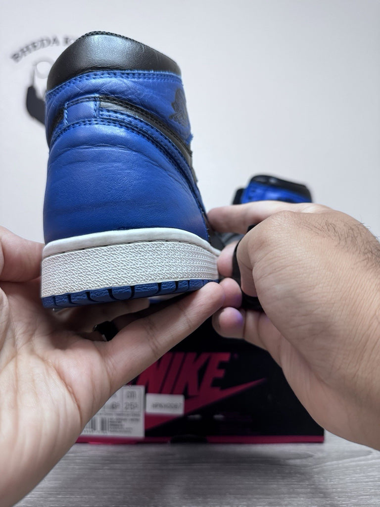 Size 7.5 - Nike Air Jordan 1 High OG Royal Blue Retro Men’s 555088-007 Preowned