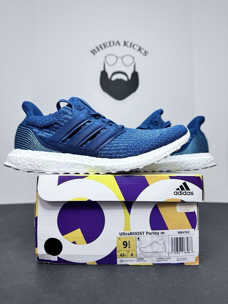 NEW Adidas Ultraboost Parley Running Sneakers Blue White Lace Up BB4762 Size 9.5