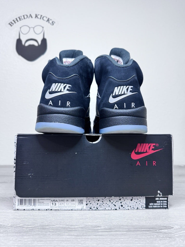 Size 13 - Air Jordan 5 Black Metallic Reimagined Sneakers HF3975-001 Preowned