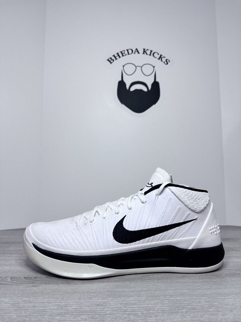 Size 15 - Nike Kobe A.D. Mid White black Suede (942521-101) Preowned