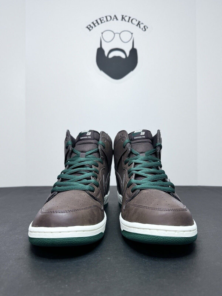 NEW Nike SB Dunk High CV1624-200 Baroque Brown Vegan Leather Pine Green Size 14