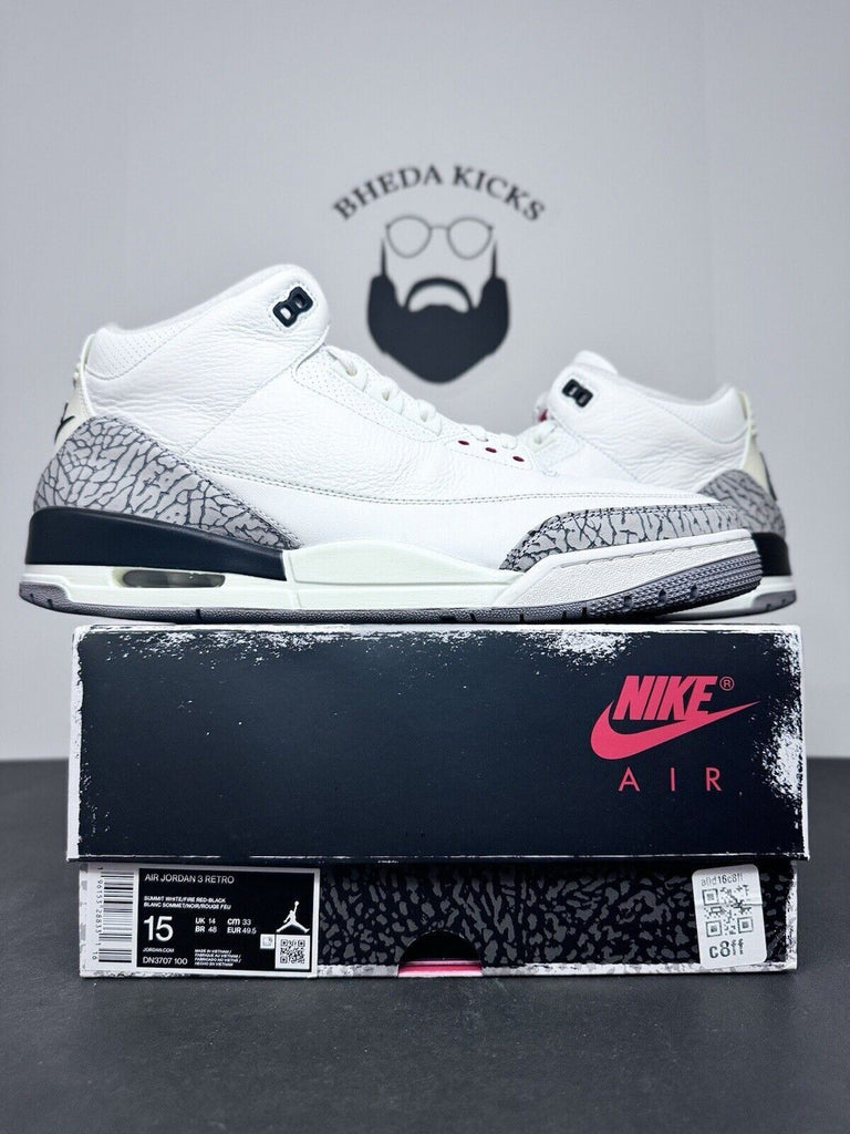 Nike Air Jordan 3 Retro White Cement Reimagined DN3707-100 OG Men’s Size 15