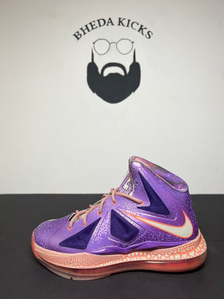 Nike Air Lebron 10 X GS Area 72 All Star Purple Size 5Y Preowned Og Rare Clean