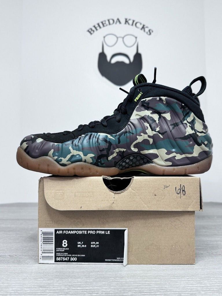 Size 8 - Nike Air Foamposite Pro Prm Le Green Army Camo 2013 587547-300