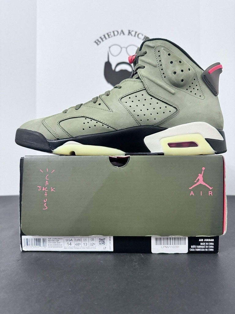 Nike Air Jordan 6 Retro Travis Scott Olive CN1084-200 Khaki Green Men’s Size 14