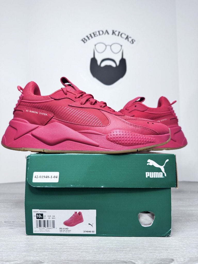 Size 10.5 - Puma RS-X AO High Risk Low Shoes Triple Red/Gum Bottom 374046-02