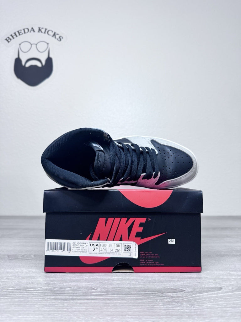 Size 7.5 - Nike Air Jordan 1 Retro High Shadow 2.0 Grey Black 555088-035