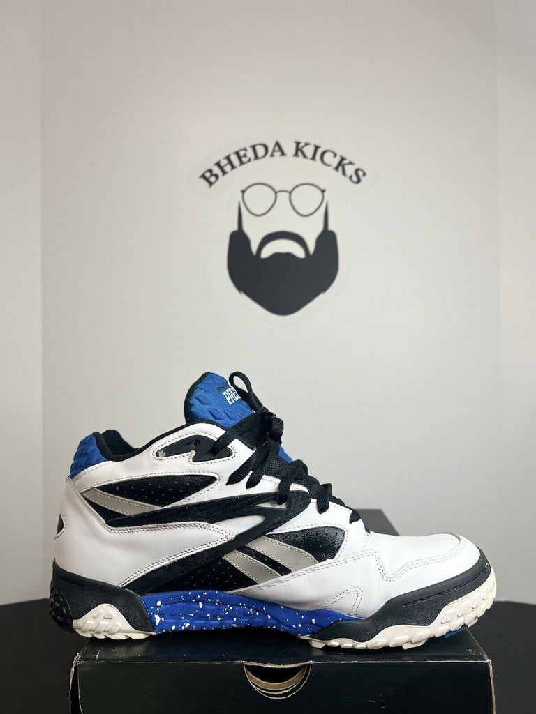 Reebok Scrimmage Mid White Black Blue Preowned Authentic 2248120 Men’s Size 12