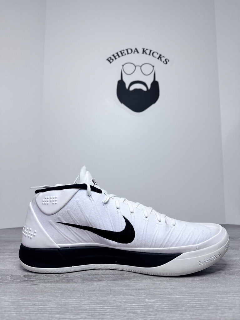 Size 15 - Nike Kobe A.D. Mid White black Suede (942521-101) Preowned