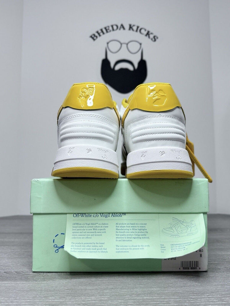 Size 11 (44 EU) - Off-white Out of Office Low White Yellow Patent Leather