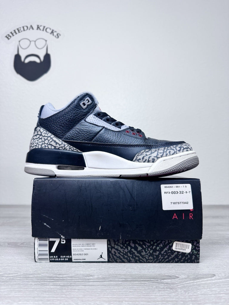 Size 7.5 - 2018 Nike Air Jordan 3 III Retro OG Black Cement 854262-001 Men's