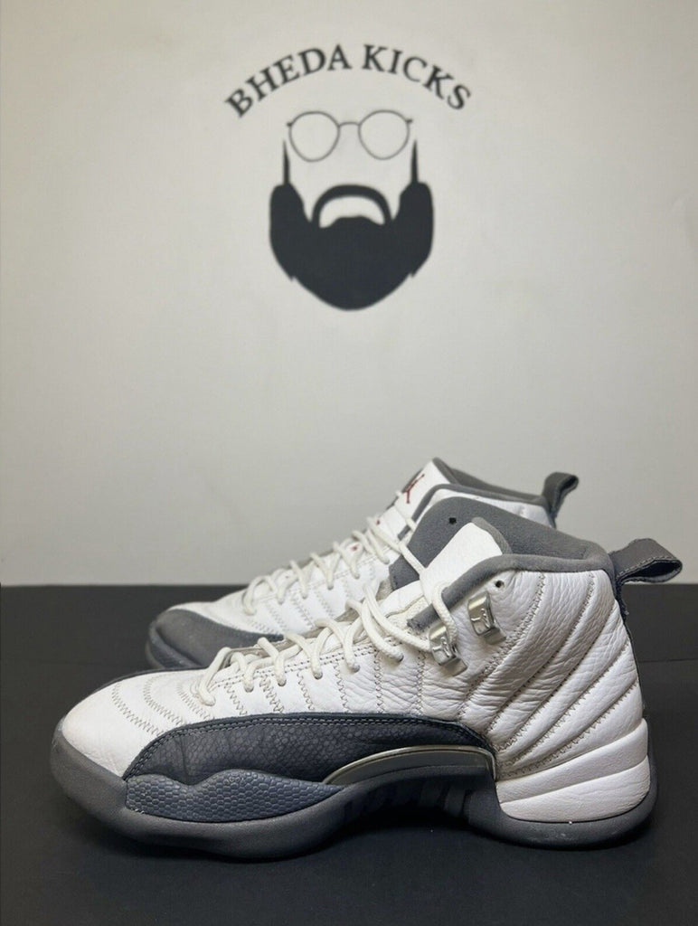 Size 8 - Nike Air Jordan 12 Retro Dark Grey White 130690-160 Preowned Rare