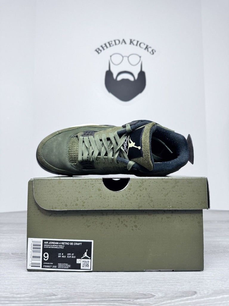 Size 9 - Jordan 4 SE Retro Low Craft Olive FB9927-200 Preowned Authentic