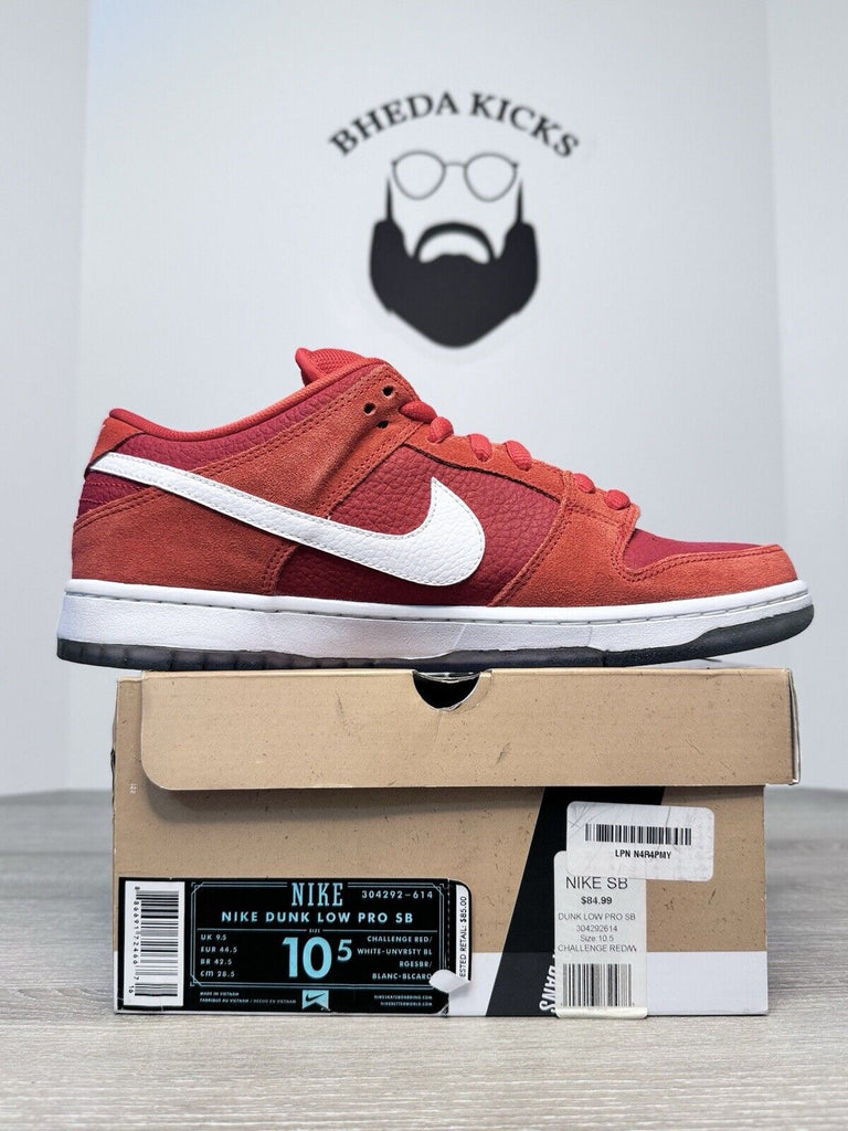 Size 10.5 - Nike Dunk Pro SB Low Challenge Red 304292-614 Preowned Og Authentic