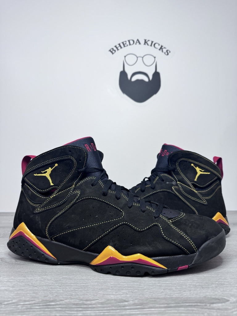 Size 15 - Nike Men’s Air Jordan 7 Retro Citrus Black Red Basketball CU9307-081