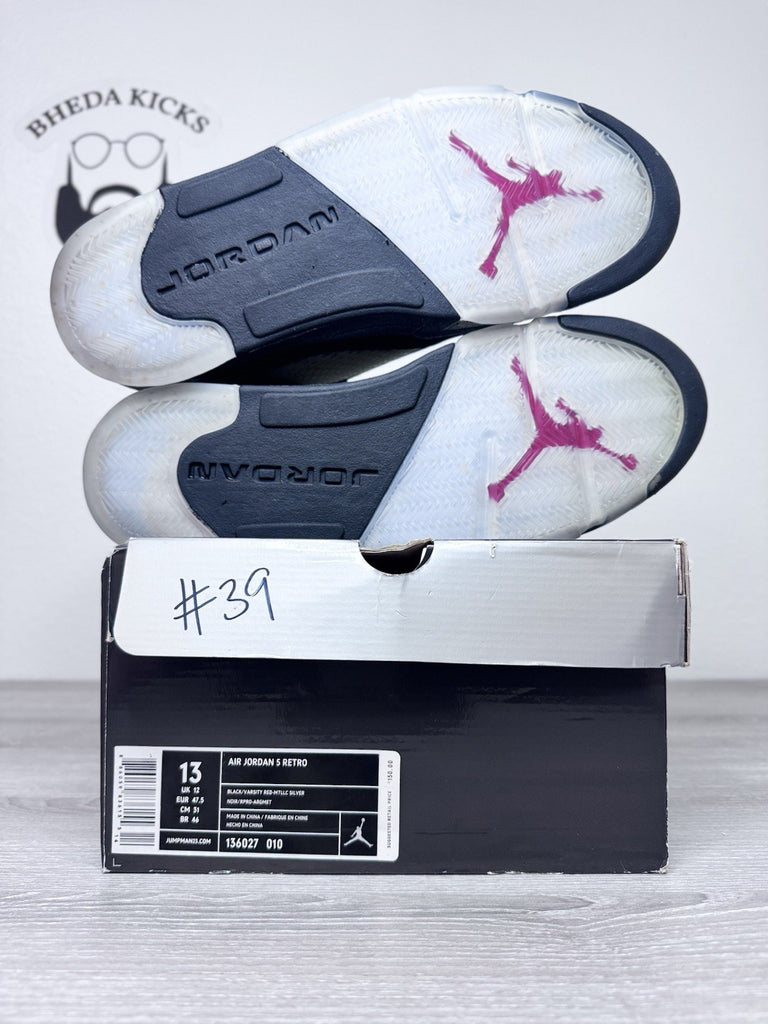 Size 13 - Air Jordan 5 Retro 2011 Black Metallic White Suede (136027-010) CLEAN