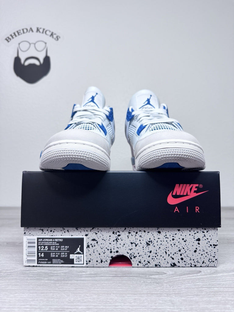 Size 12.5 - Nike Air Jordan 4 Retro Shoes Preowned Military Blue FV5029-141