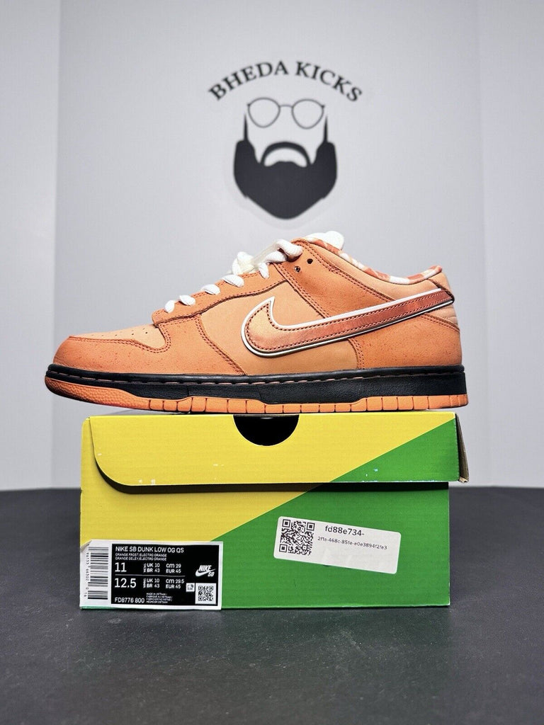 Size 11 - Nike Concepts x Dunk SB Low Orange Lobster Preowned FD8776-800