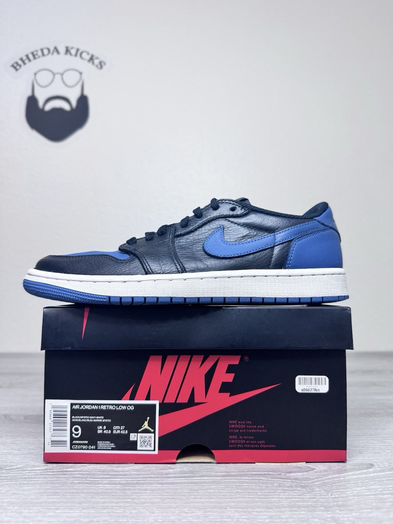Size 9 - Nike Air Jordan 1 Low Mystic Navy CZ0790-041 Authentic Preowned