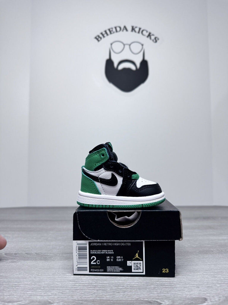 Size 2C - Nike Air Jordan 1 Retro High OG TD 'Lucky Green'  FD1413-031 Toddler