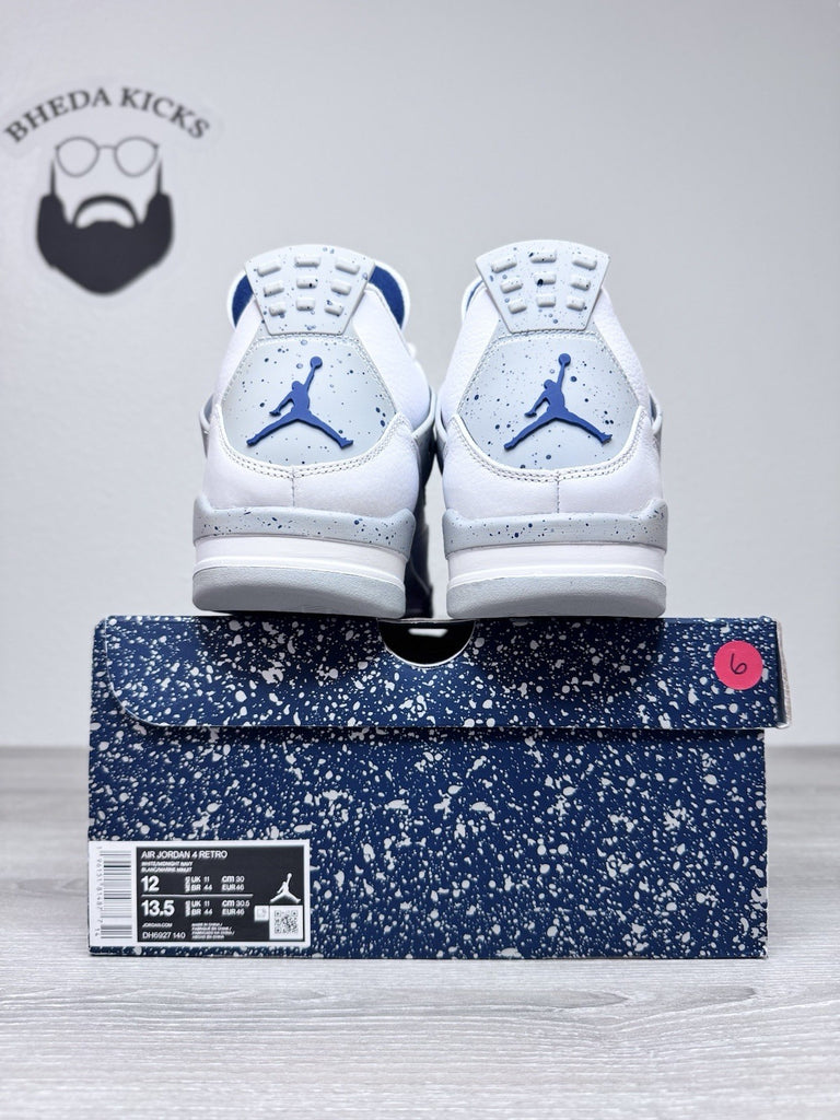 Size 12 - Nike Air Jordan 4 Retro Midnight Navy White DH6927-140 Men’s Brand New