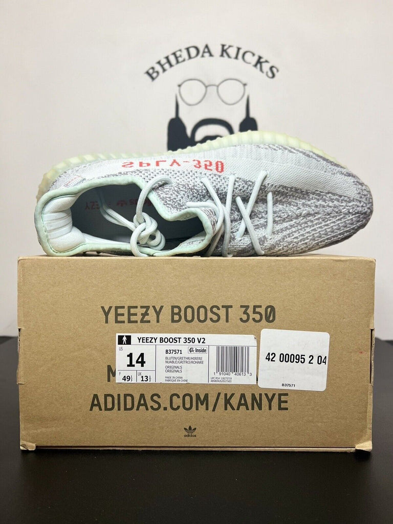 Adidas Yeezy Boost 350 V2 Blue Tint Size 14 B37571 Preowned Authentic Mens