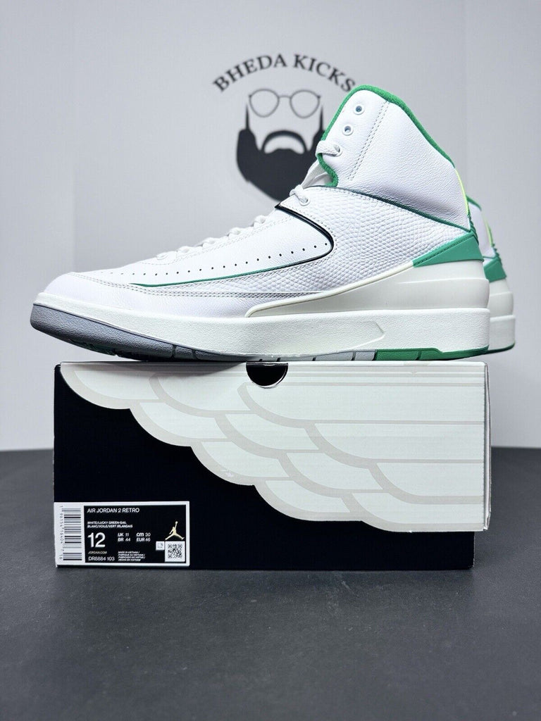 Nike Air Jordan 2 Retro Sneakers Lucky Green White DR8884-103 Men’s Size 12