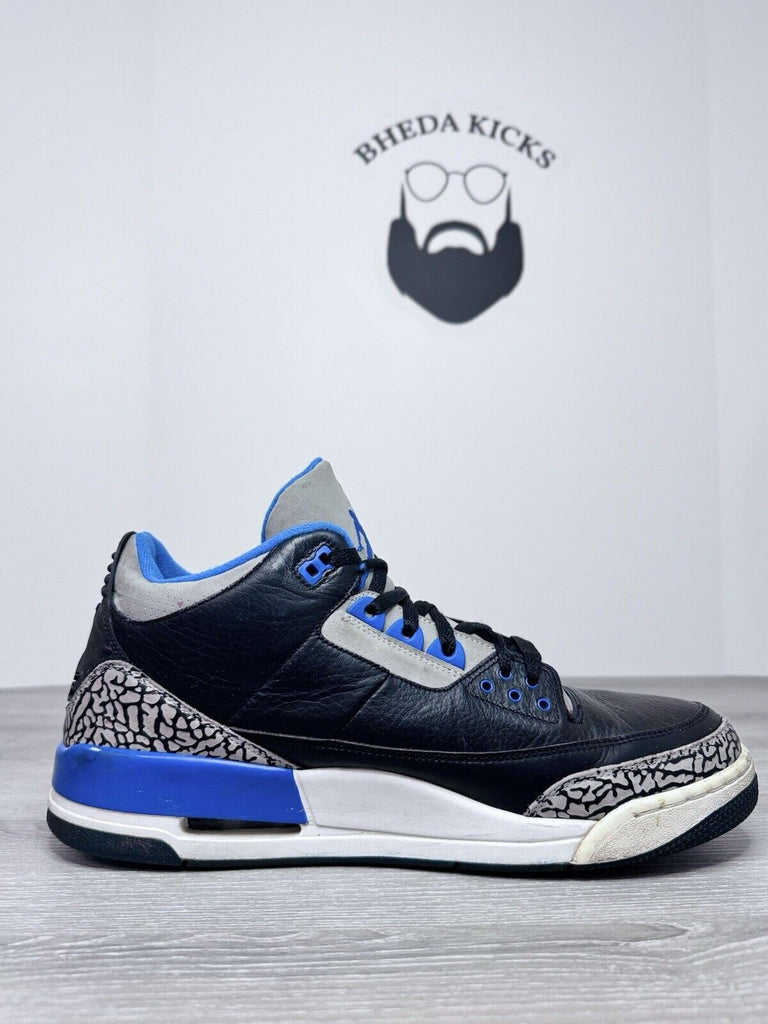 Size 13 - Nike Air Jordan 3 Retro Sport Blue Black Wolf Grey (136064-057)