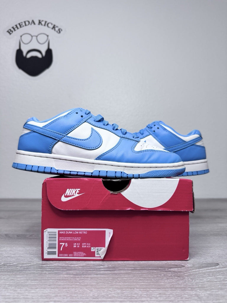 Size 7.5 - Nike Dunk Low Retro "UNC" 2021 DD1391-102 Preowned Authentic