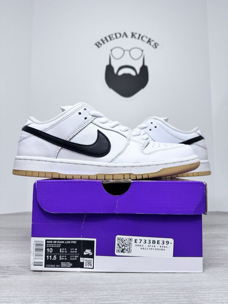 Size 10 - Nike SB Dunk Low White Gum Shoes Authentic CD2563-101 NEW DS