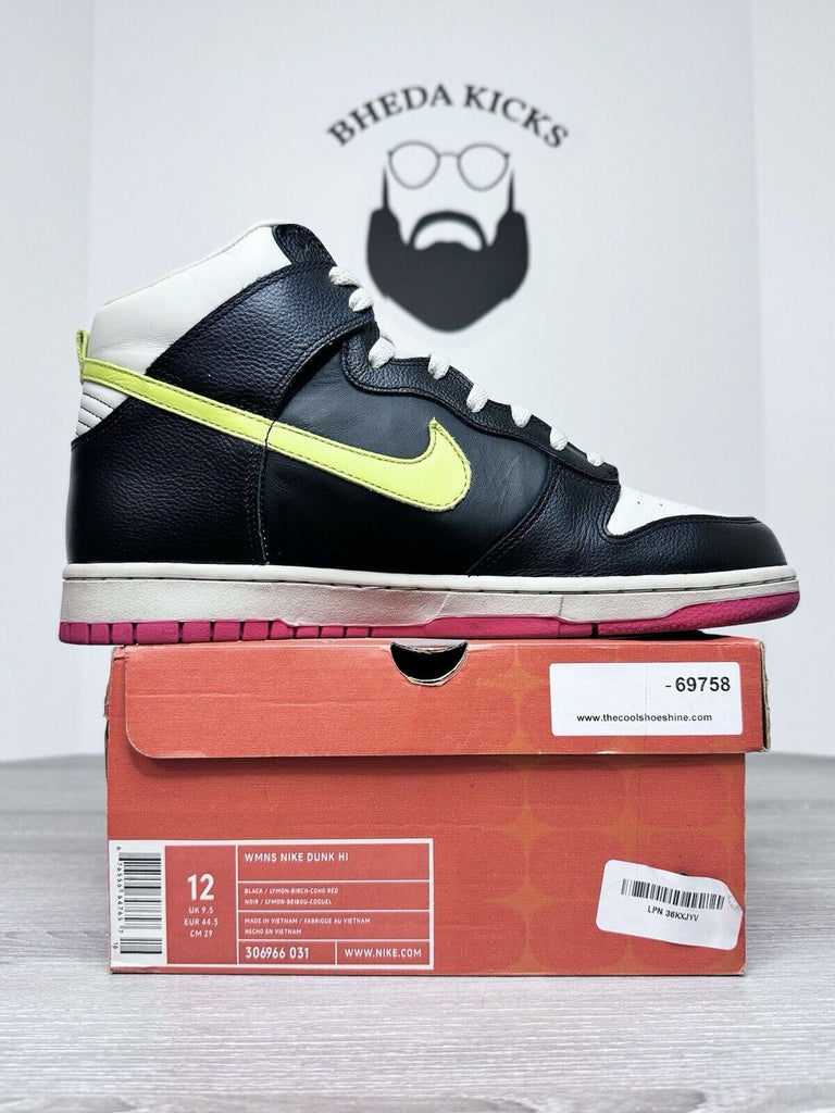 Size 12 (10.5 Mens) Nike Wmns Dunk Hi Ms Pac Man Black Lymon Birch 306966-031