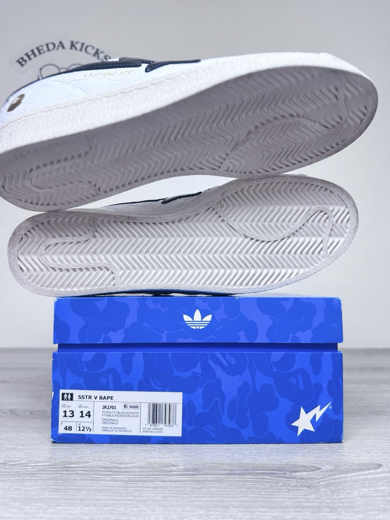 Size 13 - Adidas Originals x BAPE Superstar FTWWHT/CBLACK/OWHITE JR2701 Worn 1x