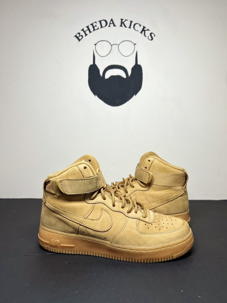 Nike Air Force 1 High Premium PRM Flax/Wheat 654440-200 W 8/6.5 men Preowned