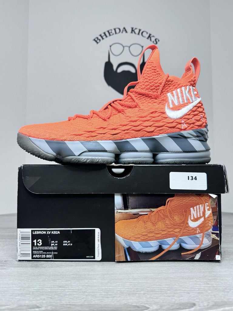 Size 13 - Nike LeBron 15 ‘Orange Box’ 2018 Mens AR5125-800 Preowned Authentic