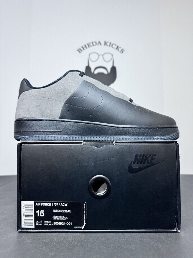 NEW Nike Air Force 1 Low ACW A Cold Wall Black Dark Grey BQ6924-001 Size 15