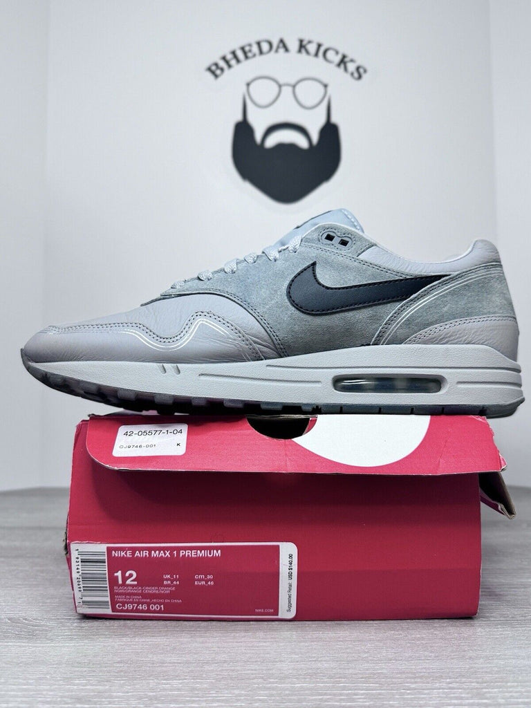 Size 12 - Nike Air Max 1 Pompidou Centre Night Grey AV3735-001 Preowned