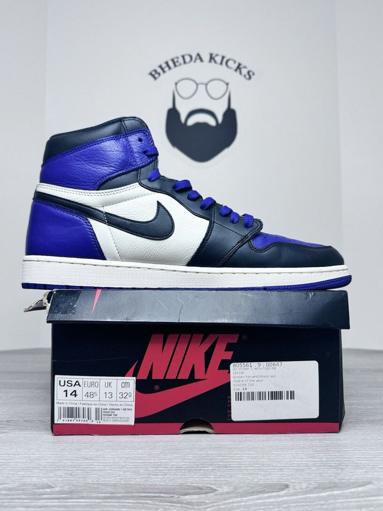 Size 14 - Nike Air Jordan 1 High OG Court Purple 1.0  555088-501 Preowned Rare