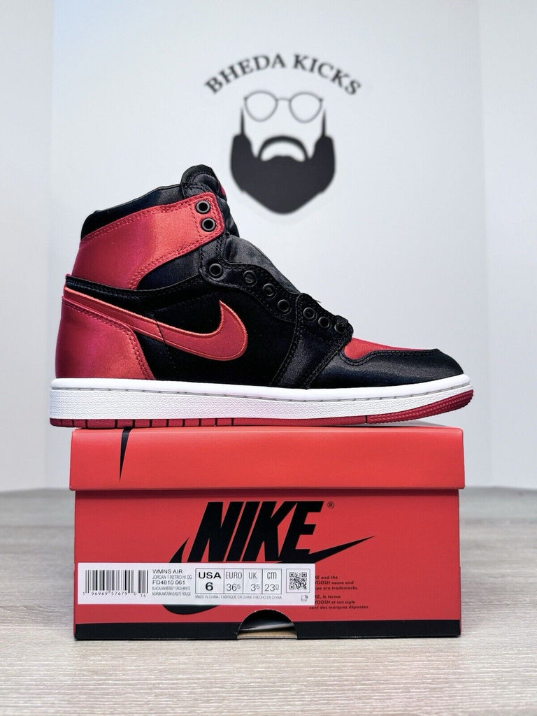 Size 6W - Air Jordan 1 Retro OG 2023 High Satin Bred Authentic NEW DS