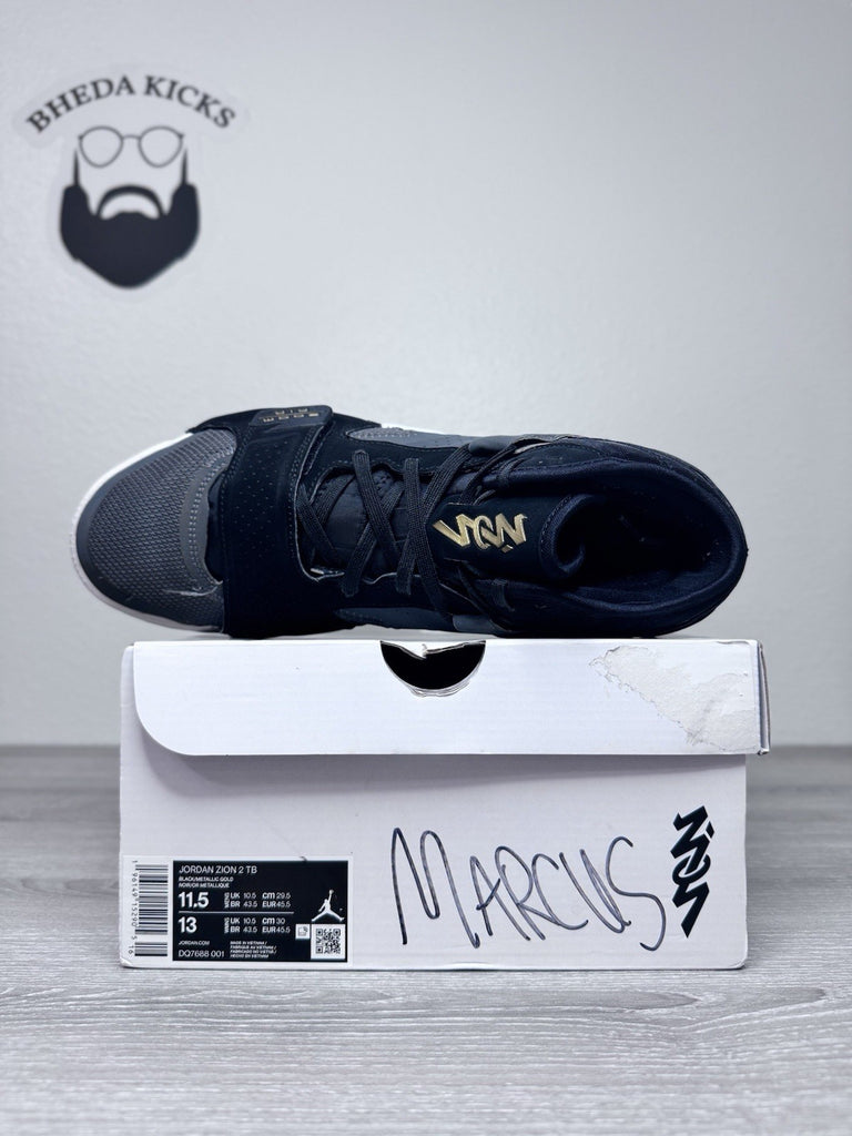 Size 11.5 - Nike Jordan Zion 2 TB 'Black Metallic Gold' DQ7688-001 Preowned